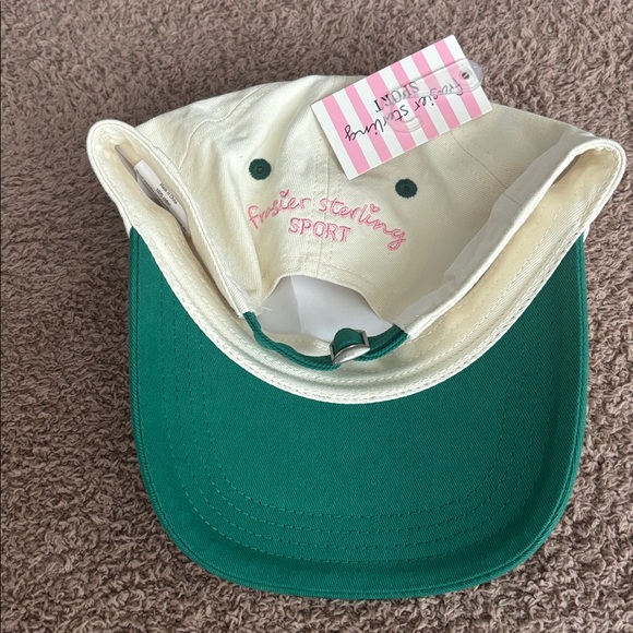 🔅5/$20 Fresier Sterling Sport White & Green Pink Racquet Logo Adjustable Hat NWT - Picture 2 of 3